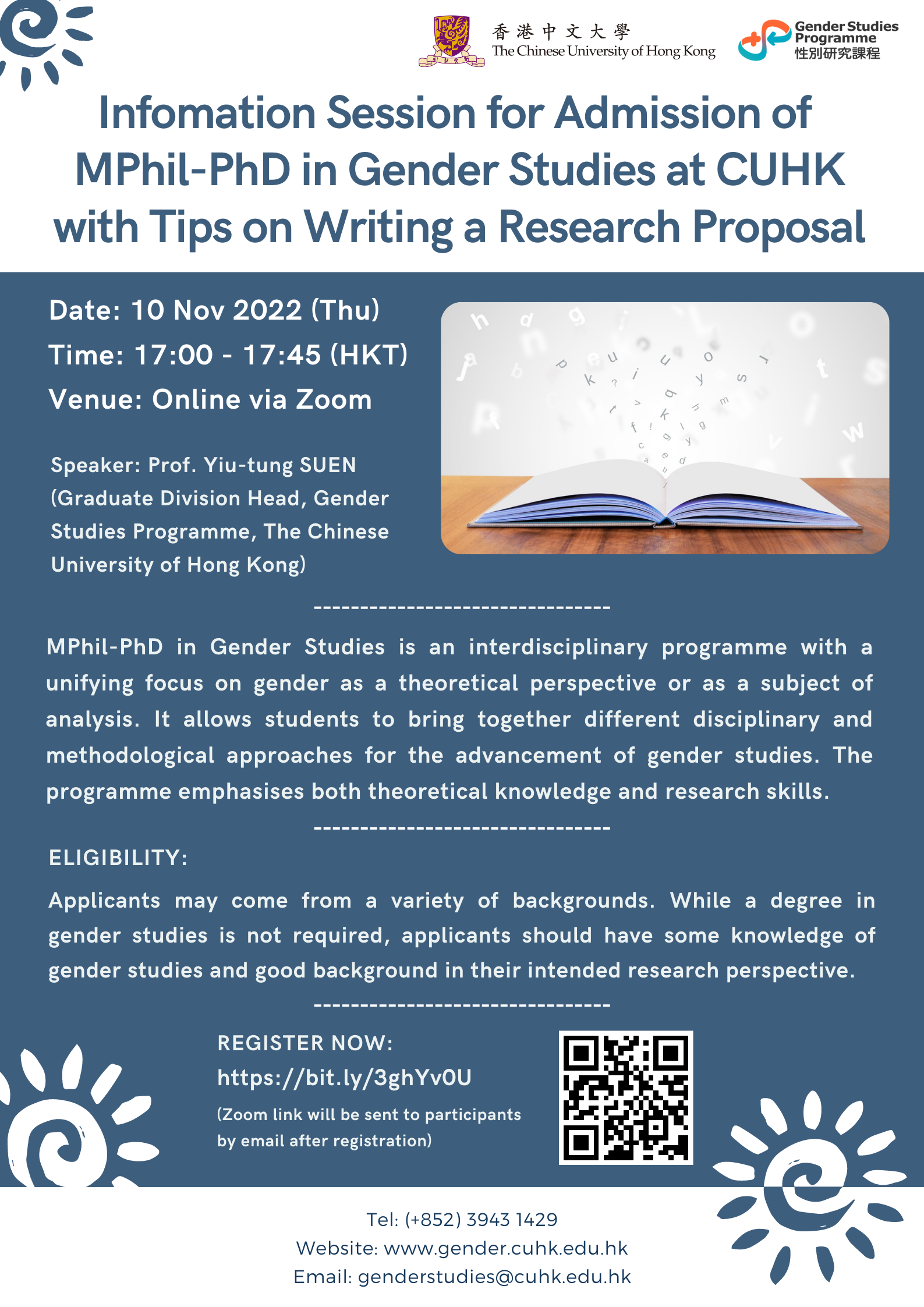 MPhil PhD admission talk poster 2022
